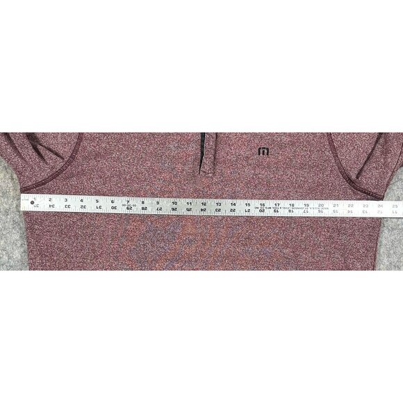 Travis Mathew Hideaway Sweater Men’s XL Heather Red 1/4 Zip Golf Pullover Fleece - Picture 6 of 7